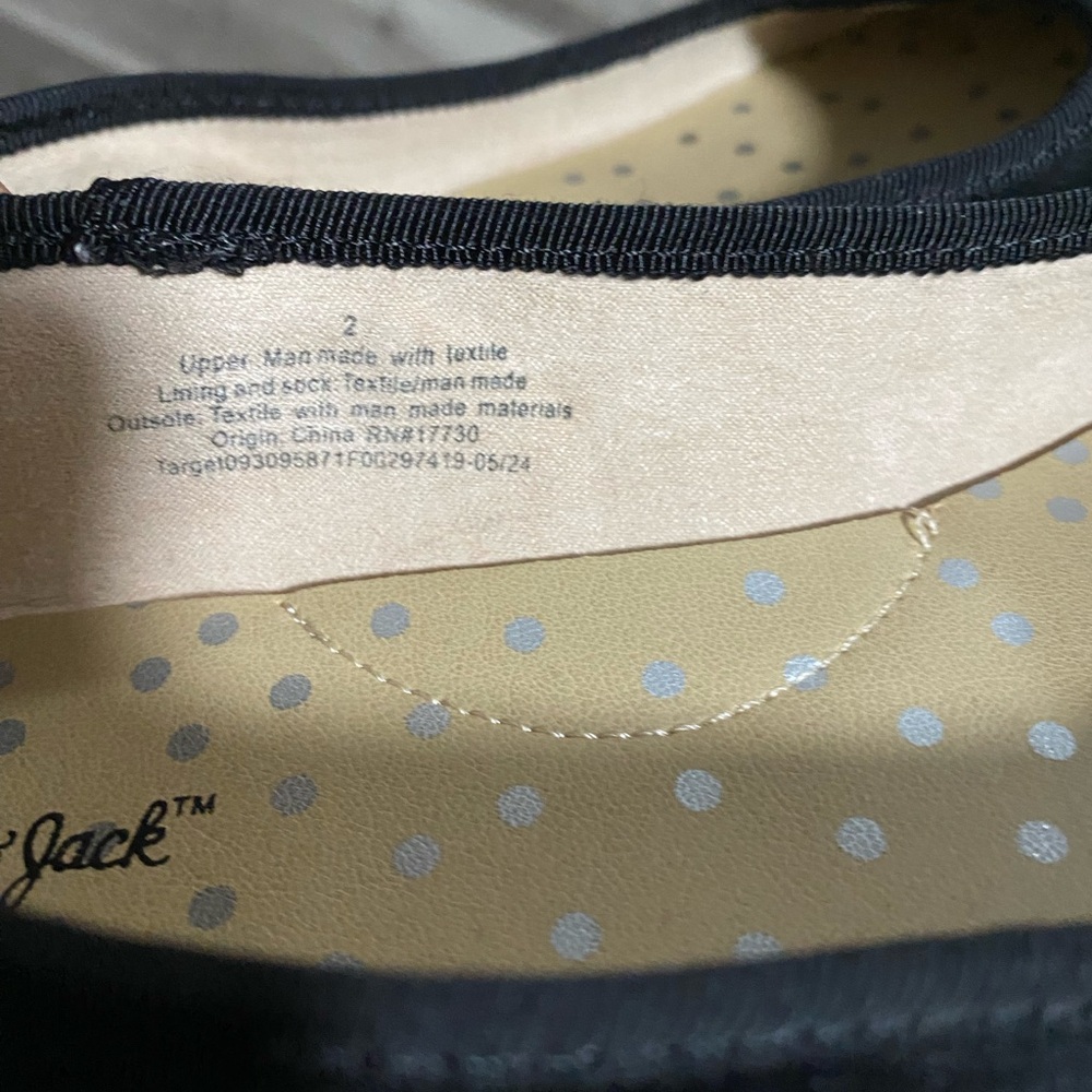 Cat and Jack Black Ballet Flats size 2 - Picture 5 of 7